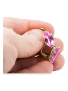 8K žluté zlato 333 Amethyst náušnice vec021x-am Russian Soviet USSR Vintage Jewlery Art Deco style
